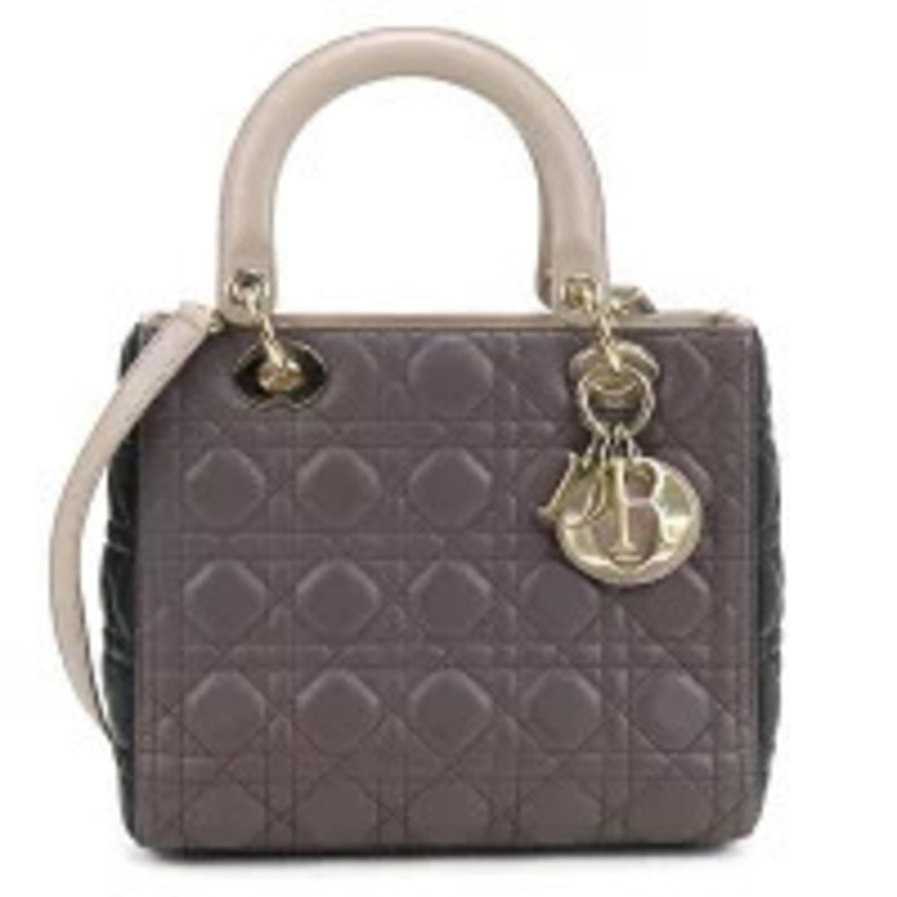 Christian Dior Tote Bag Lady Purple Handbag